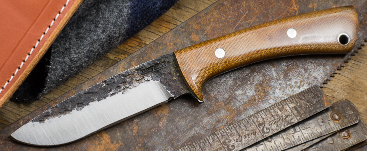 Lon Humphrey Custom Knives - Scout - Natural Canvas Micarta