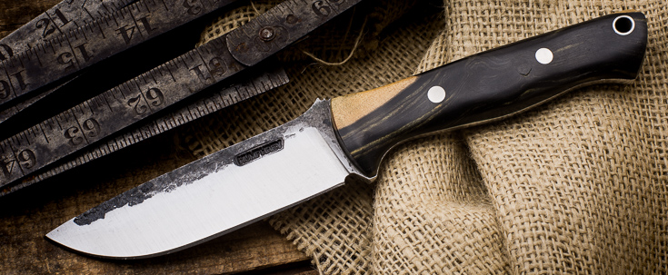 Lon Humphrey Custom Knives - Black & White Ebony